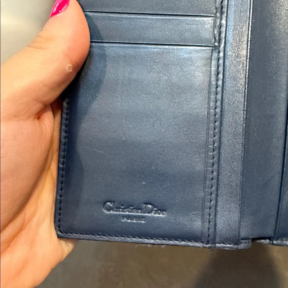 CHRISTIAN DIOR Trotter Saddle Flap Canvas Wallet